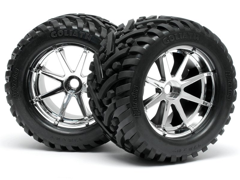 HPI Goliath Reifen 178X97mm/Blast Felge (Chrom) Savage 4727