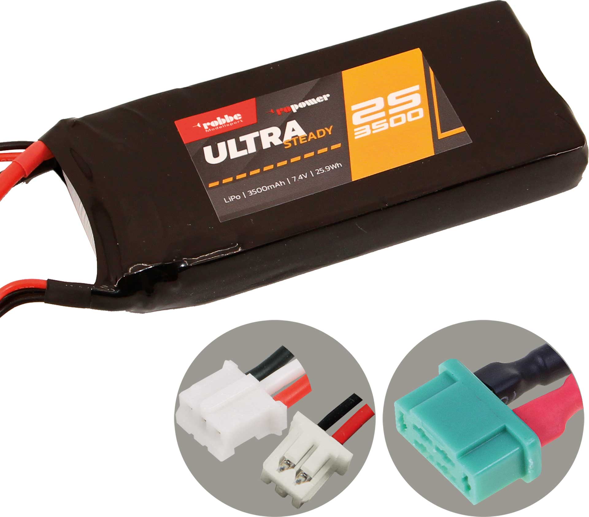 Robbe RO-POWER ULTRA STEADY 3500MAH 7,4 VOLT EMPFÄNGER AKKU 2S MPX/MOLEX 1.25/UMX 2S 7387
