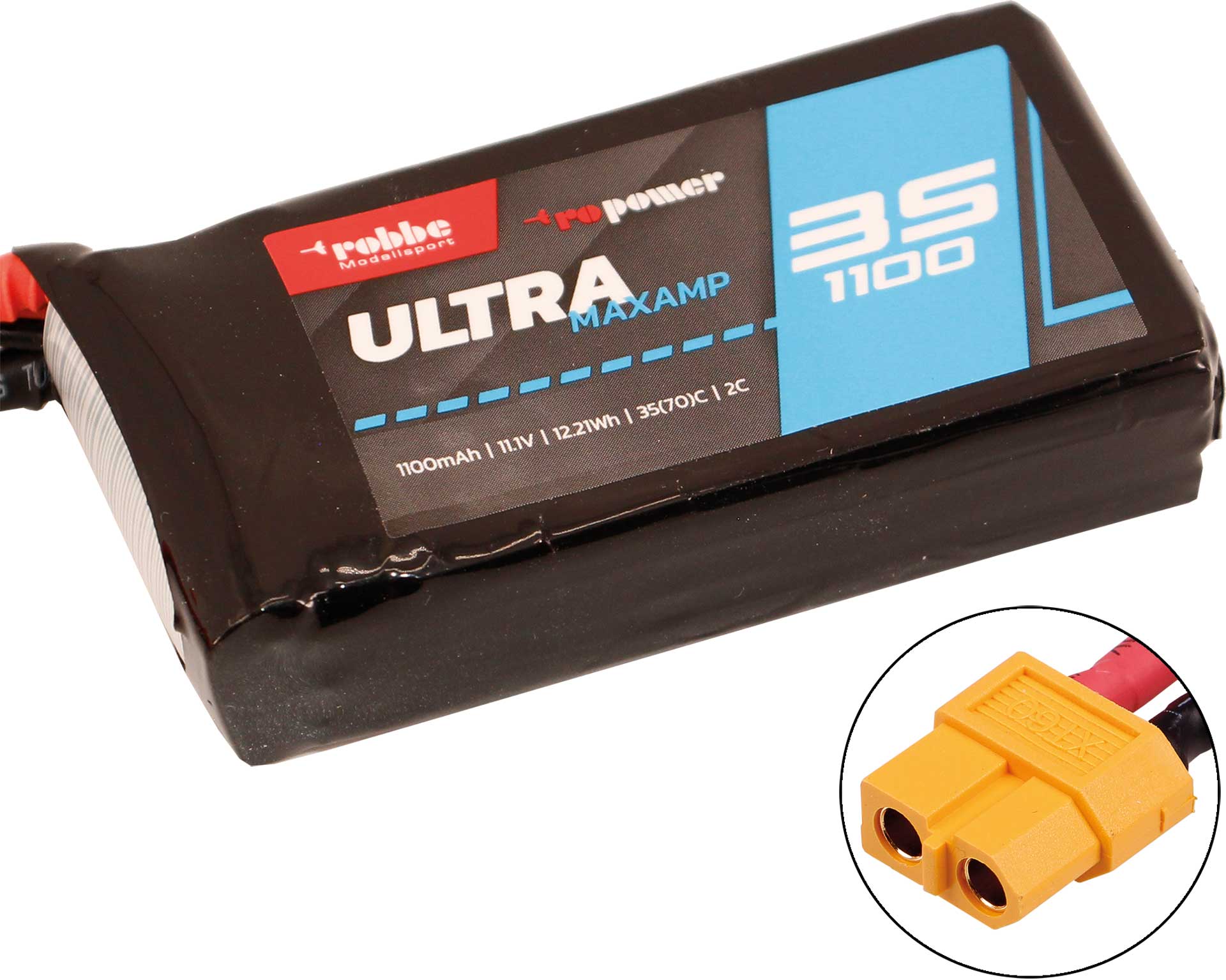 Robbe RO-POWER ULTRA MAXAMP 1100MAH 11,1 VOLT 3S 35(70)C LIPO AKKU 7353