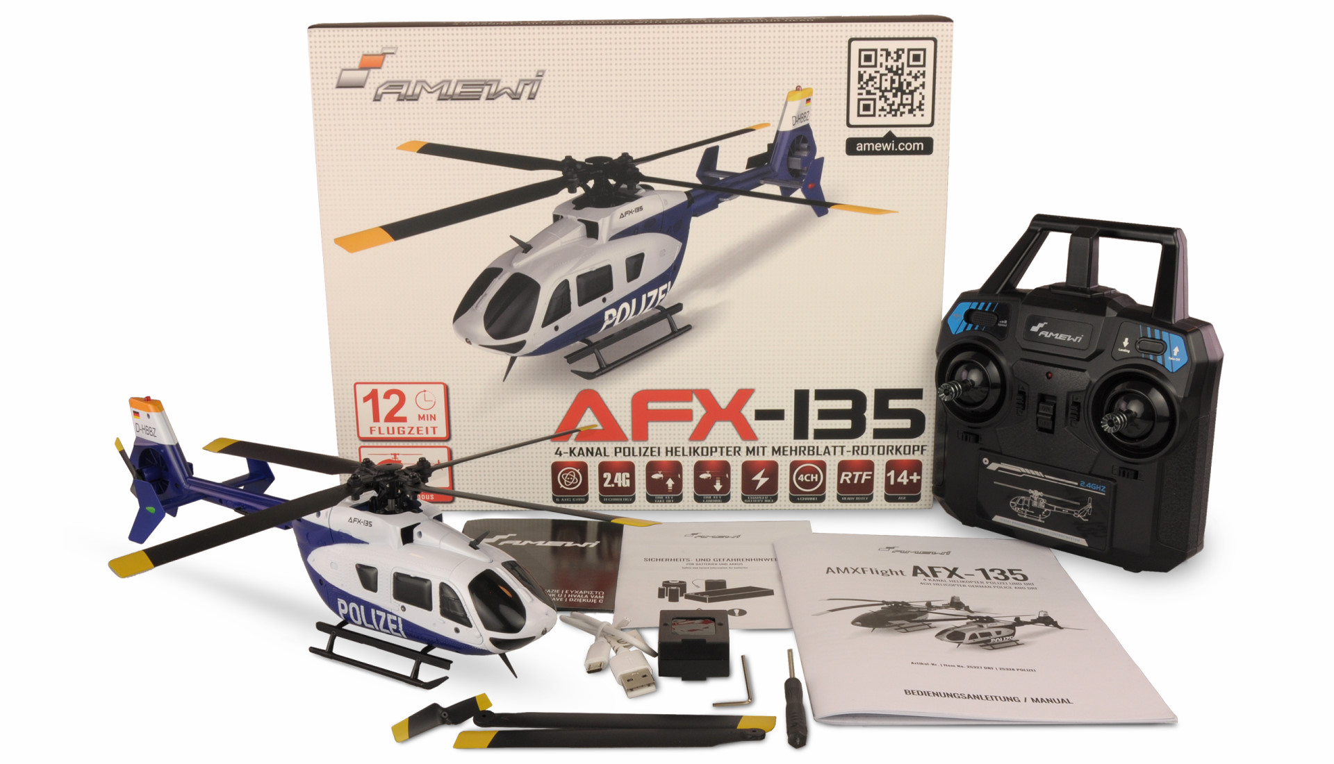 Amewi AFX-135 Polizei 4-Kanal Helikopter 6G RTF 25328 - Abbildung 2
