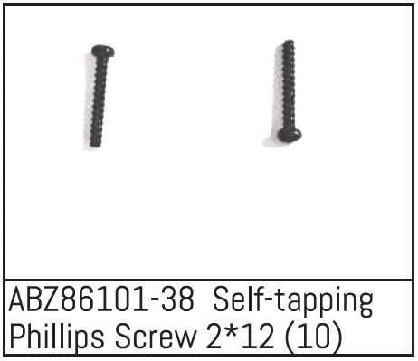 Absima Self-tapping Phillips Screw 2*12 - Mini AMT (10) Z86101-38