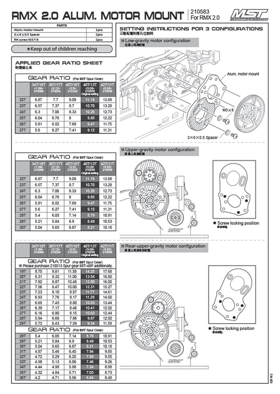 210583R Motorhalterung Alu rot RMX 2.0