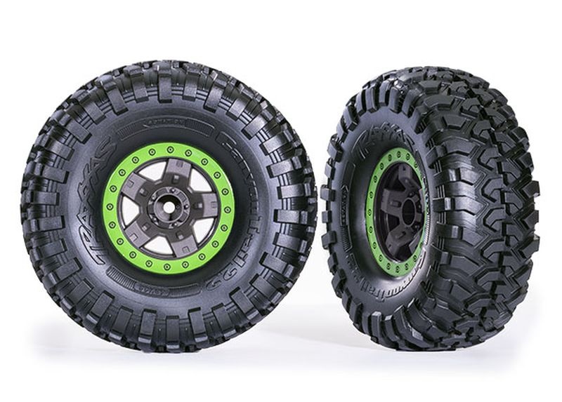 Traxxas Canyon Trail 5.3x2.2 Reifen auf TRX-4 Felgen grau/grün (2) TRX-4 8181-GRN