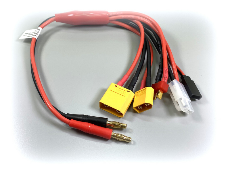 Absima Multi 5 Ladeadapter-Kabel Banane auf XT90/XT60/T-Plug/JR/Tamiya 3040046