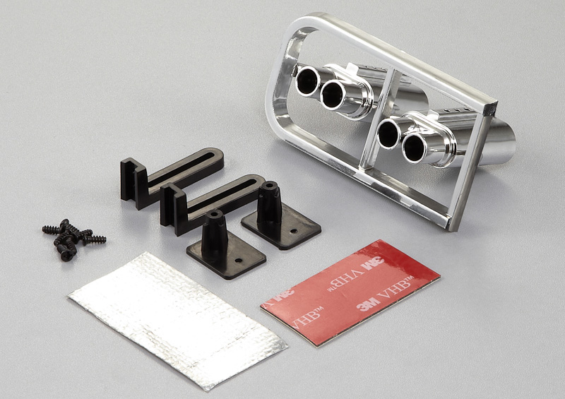 KB48281 Doppel Auspuff Set Chrome für LED Einbau