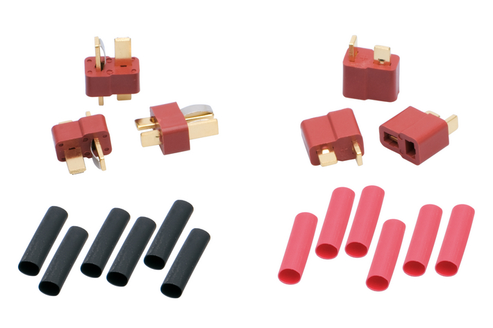 LRP US-Style Regler/Akku Steckverbinder inkl. Schrumpfschlauch (3 x Buchse, 3 x Stecker) 65831