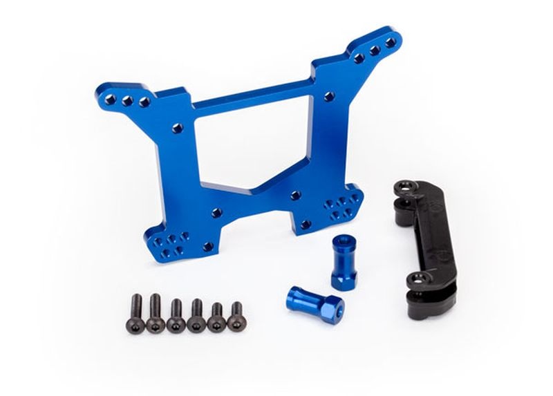 Traxxas Alu Dämpferbrücke  hi blau eloxiert 6738X