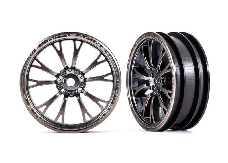 Traxxas Felgen satin schwarz chrom vorn (2) 9472A - Abbildung 1