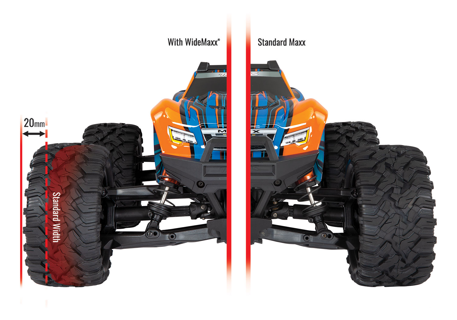 Traxxas Querlenker-Set WideMaxx orange Querlenker, Spurstangen +Feder 8995T