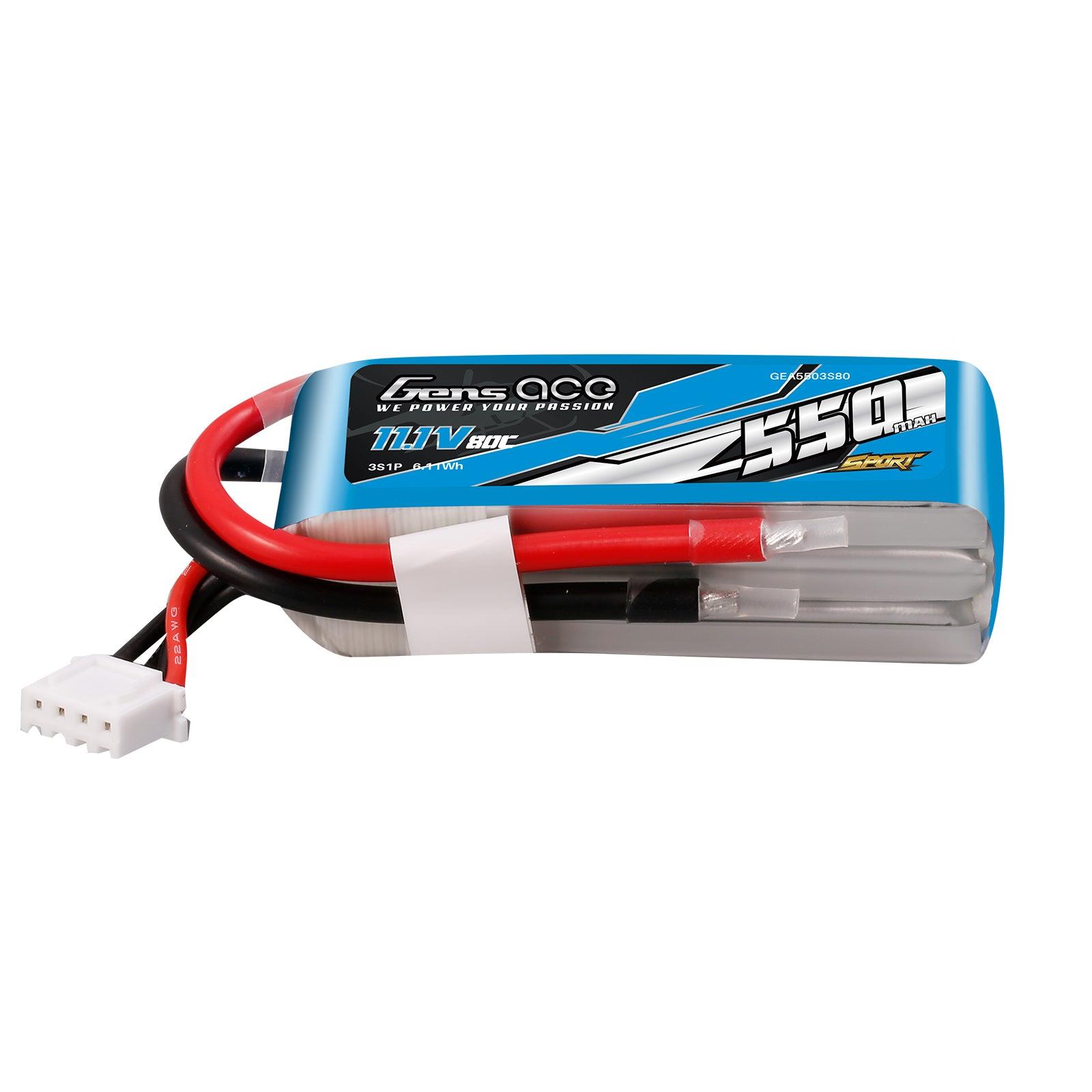 Gens Ace 550mAh 11.1V 80C 3S1P Lipo Akku Pack (F5J) GEA5503S80