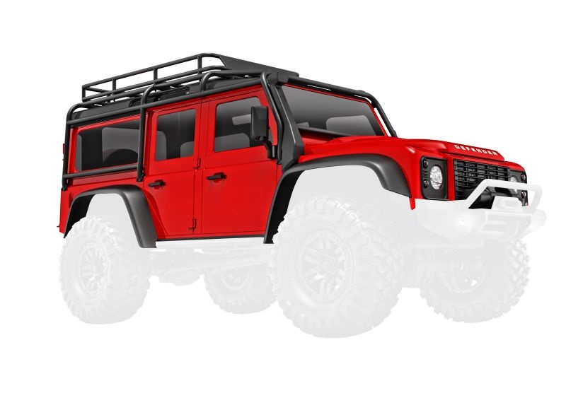 Traxxas Karosserie, Land Rover Defender, Rot (kpl. incl. Anbauteile) 9712-RED