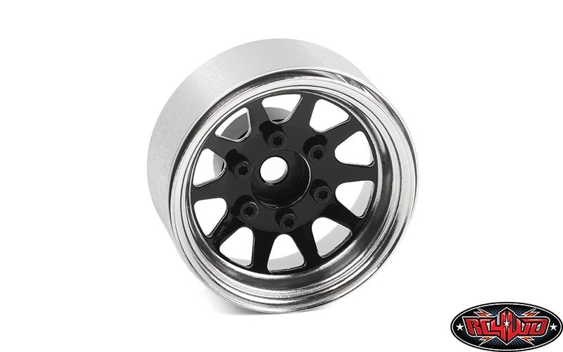 RC4WD OEM 6-Lug Stamped Steel 1.55 Beadlock Wheels (Black&Chrome) Z-W0337