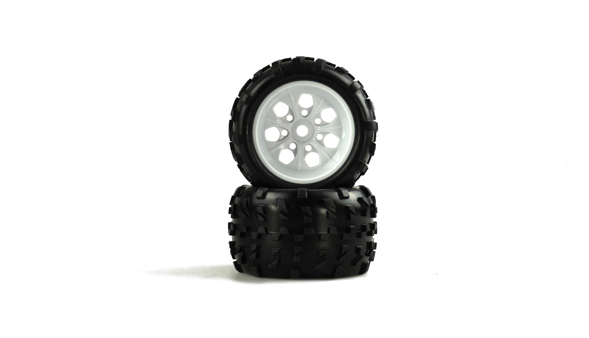Amewi HSP Monstertruck Kompletträder 1:8 Weiße Felge, 2 Stück 125M