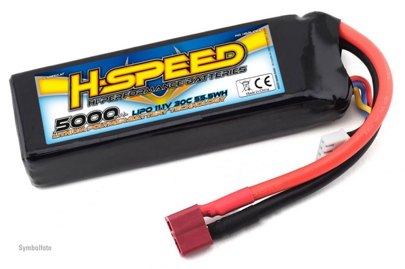 H-SPEED 3S 5000mAh 11.1V 30C LiPo Akku HSPLI004 - Abbildung 1