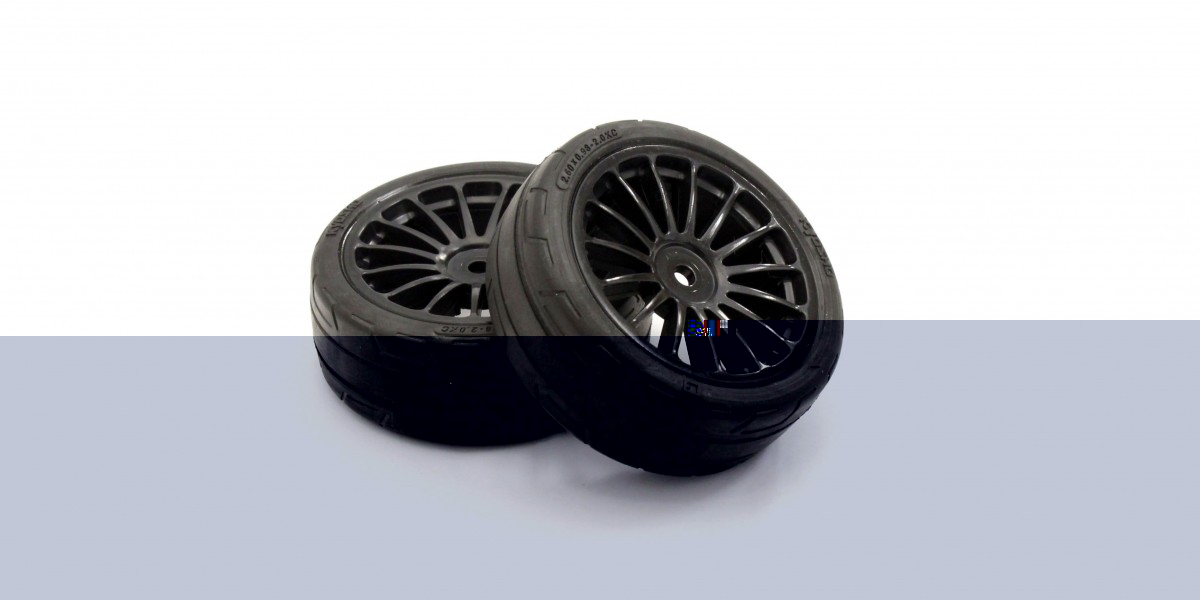 Kyosho Verklebte Reifen 15 Spokes 1:10 Fazer 2.0 (2) Medium FATH702BKM