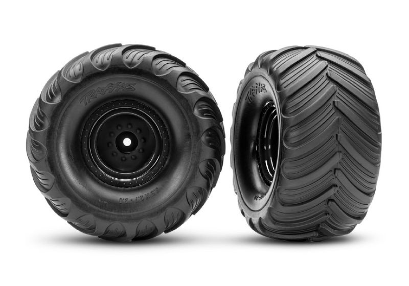 Traxxas Terra Groove Reifen auf Felge vo schwarz (2) 3665-BLK