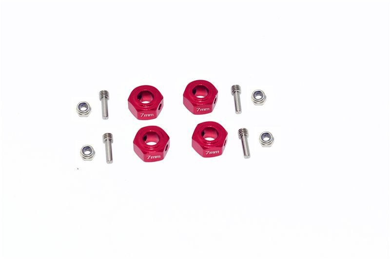 GPM Alu Hex Adapter 12x7mm rot (4 Stk.) ARRMA Granite, Big Rock, Senton MAG010/12X7MR