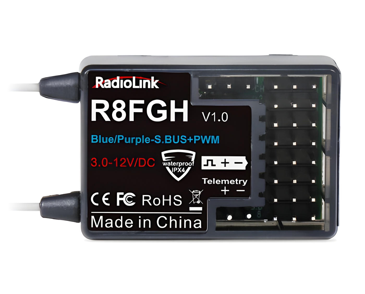 RadioLink Empänger R8FGH 8-Kanal HV mit Powerkabel R8FGH-VC