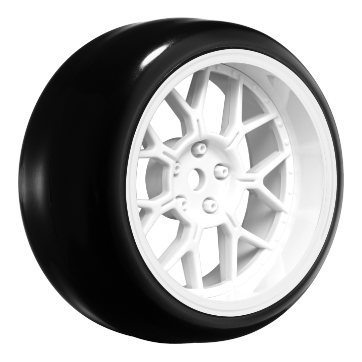 Louise Reifen m. Felgen Drift / 14-Speichen White (2,4,6,8mm Offset) 12mm sechskant (4)