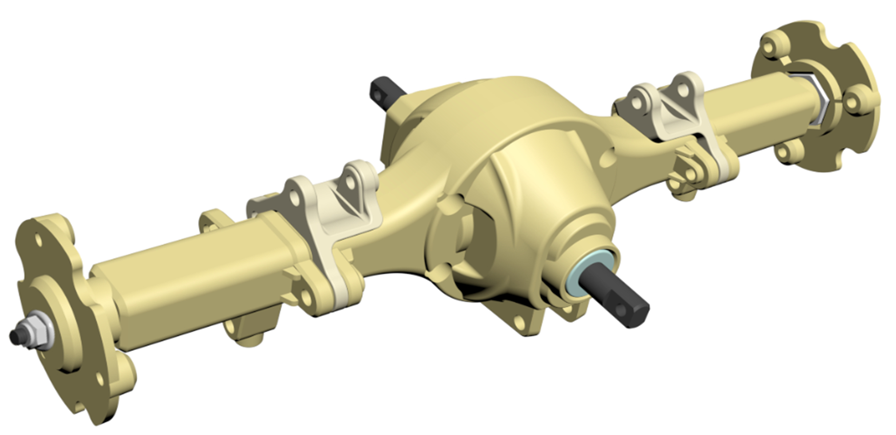 Amewi Mittelachse hinten komplett montiert für 8x8 Truck sand T002