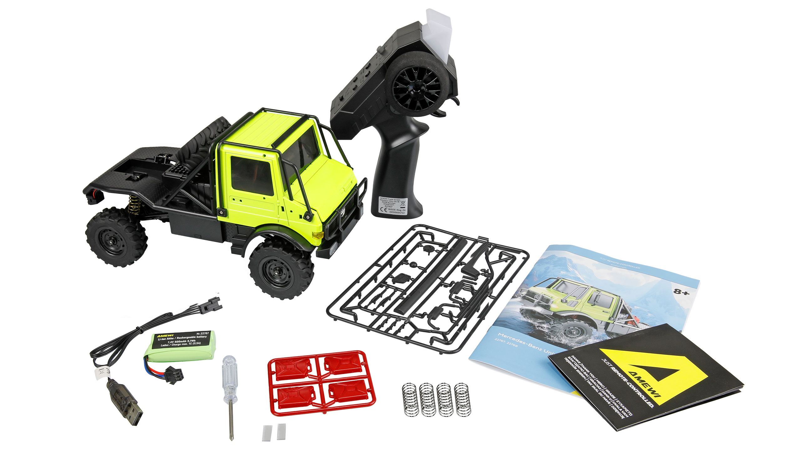 Amewi Mercedes-Benz Unimog U4000 Scale Crawler 4WD 1:18 RTR grün 22767