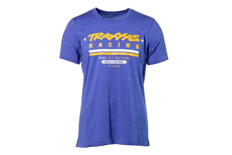 Traxxas T-Shirt heideblau/Traxxas 30 Jahre Logo gelb XL 100% Baumwolle 1382-XL - Abbildung 1