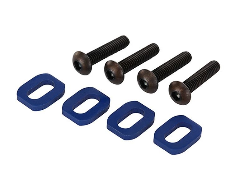 Traxxas Schreiben, Motorhalter, Alu (blau-eloxiert) (4)/ 4x18mm BCS 7759 - Abbildung 1