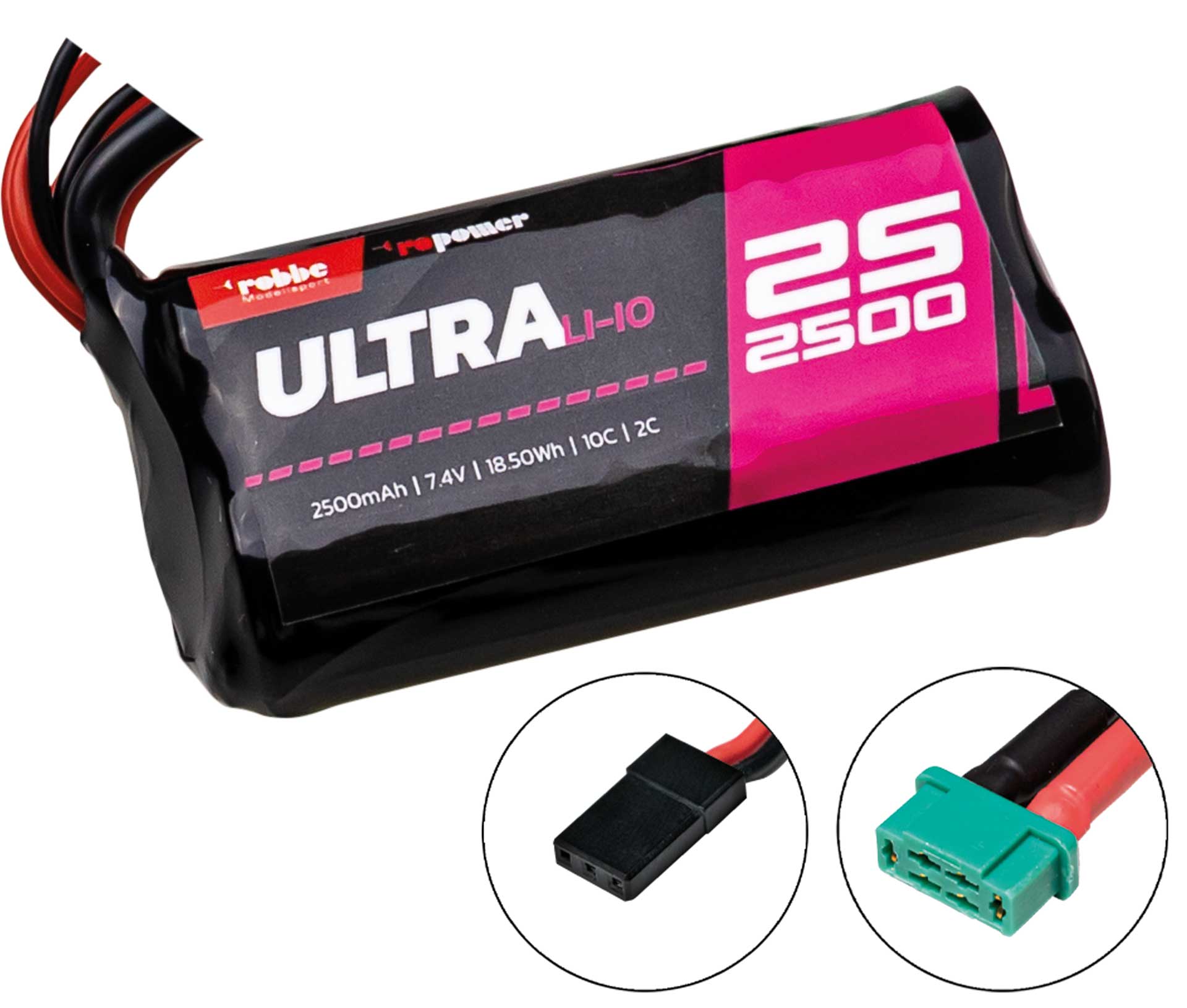 Robbe RO-POWER ULTRA LiIo 2500MAH 7,4V 10C 18650 2S1P side by side 7416