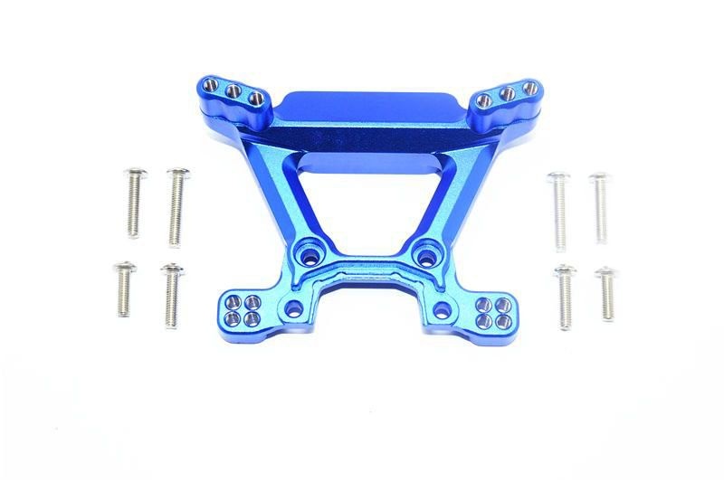 GPM Alu Dämpfersteher vorne blau Traxxas Rustler, Hoss 4x4