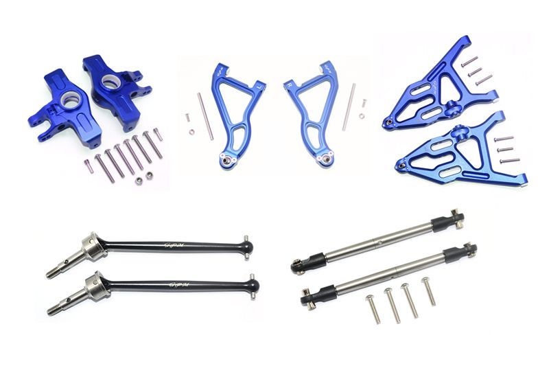 GPM Alu Aufhängung komplett Set vorn blau Traxxas UDR