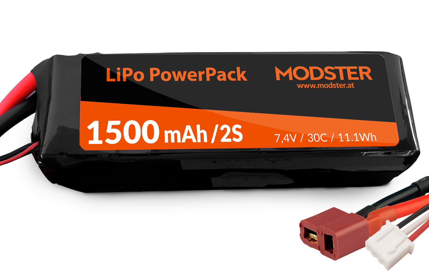 Modster LiPo Akku 2S 7,4V 1500 mAh 30C (T-Plug) Mini Cito/Dasher MD11270