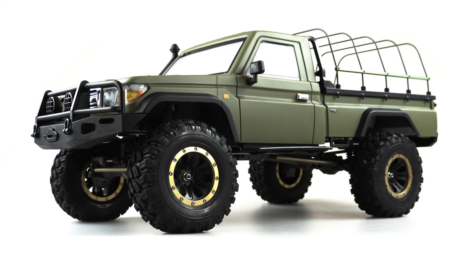 Amewi AMXRock RCX8PS Scale Crawler Pick-Up 1:8, RTR Militär grün 22475