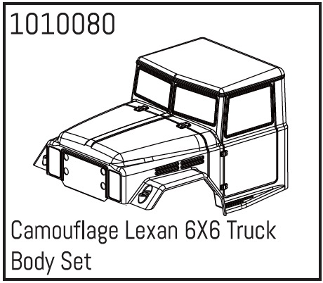 Hobby Plus Camouflage Lexan 6X6 Truck Body Set 240168