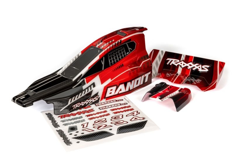 Traxxas Karo Bandit (passt auch Bandit VXL) schwarz/rot, kpl. lackie 2450