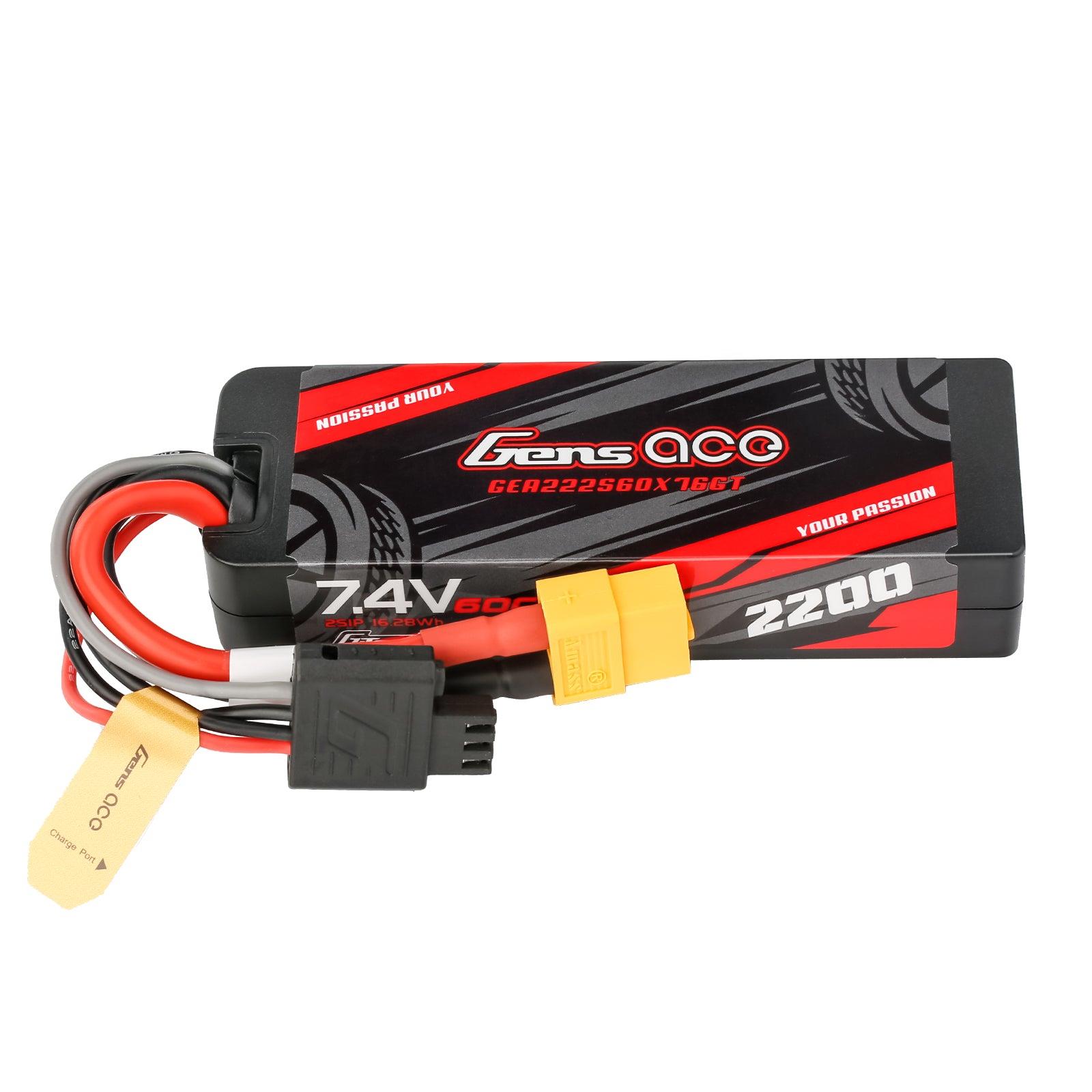 Gens Ace G-Tech 2200mAh 7.4V 2S1P 60C GRP-76 Hardcase Lipo Akku Pack mit XT60 Stecker GEA222S60X76GT