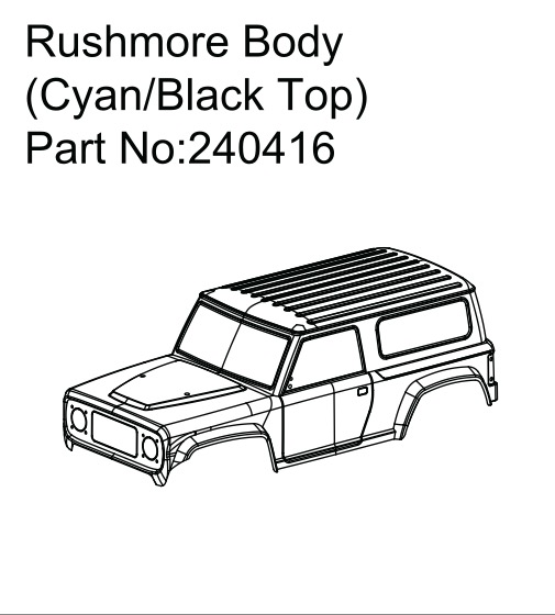 Hobby Plus Rushmore Body (Cyan/Black) 240416