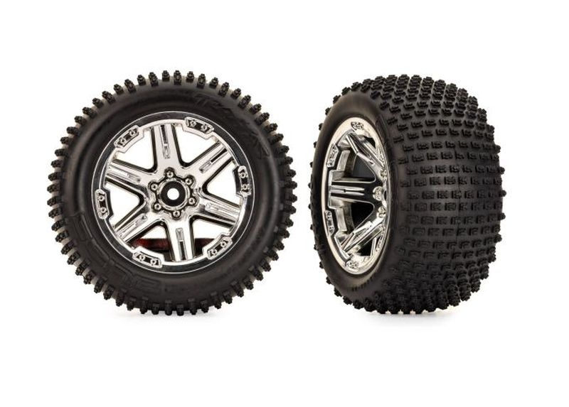 Traxxas Alias Reifen auf 2.8 RXT-Felge chrom hinten (2) 2WD Rustler, Stampede (TSM-rated) 3779X