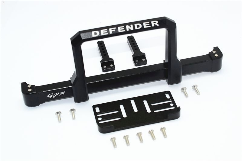 GPM Alu Bumper vorn mit Windenplatte schwarz Traxxas Traxxas4 Defender