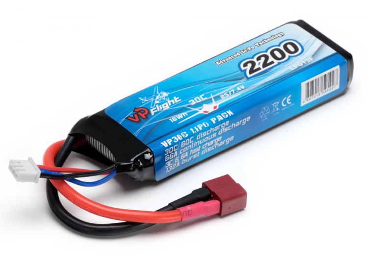 Vapex LiPo Akku 2S 7,4V 2200mAh 30C T-Stecker LP019FD