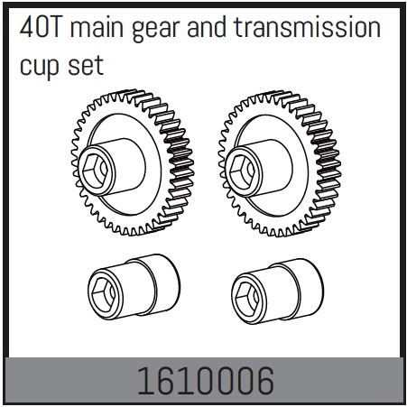 Absima 40T main gear and transmission cup set 1610006