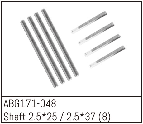 Absima Shaft Set - 2.5*25 (4PCS) /2.5*37 (4PCS) ABG171-048