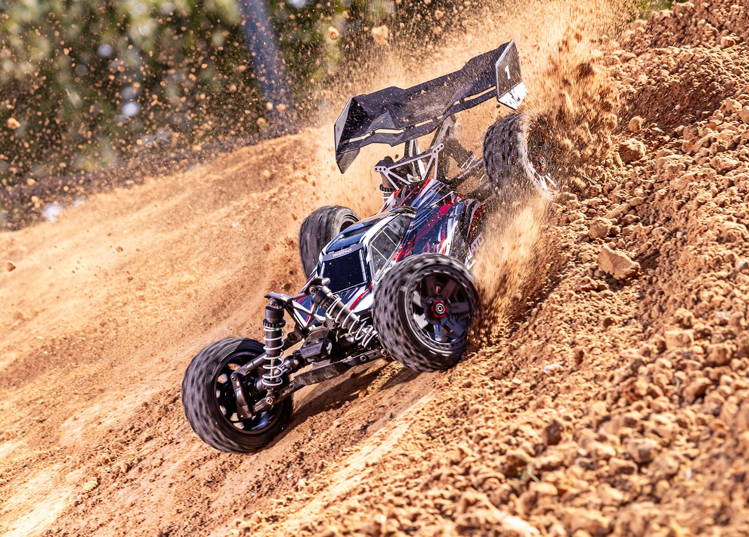 Traxxas JATO 4x4 BL-2S Brushless Buggy rot HD-Teile ARTR 90154-4