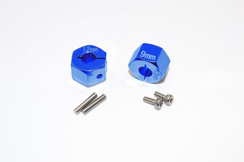 GPM Alu Sechskant-Radmitnehmer-Set 12x9mm blau (2) Tamiya TT02 TT2B010/12X9B