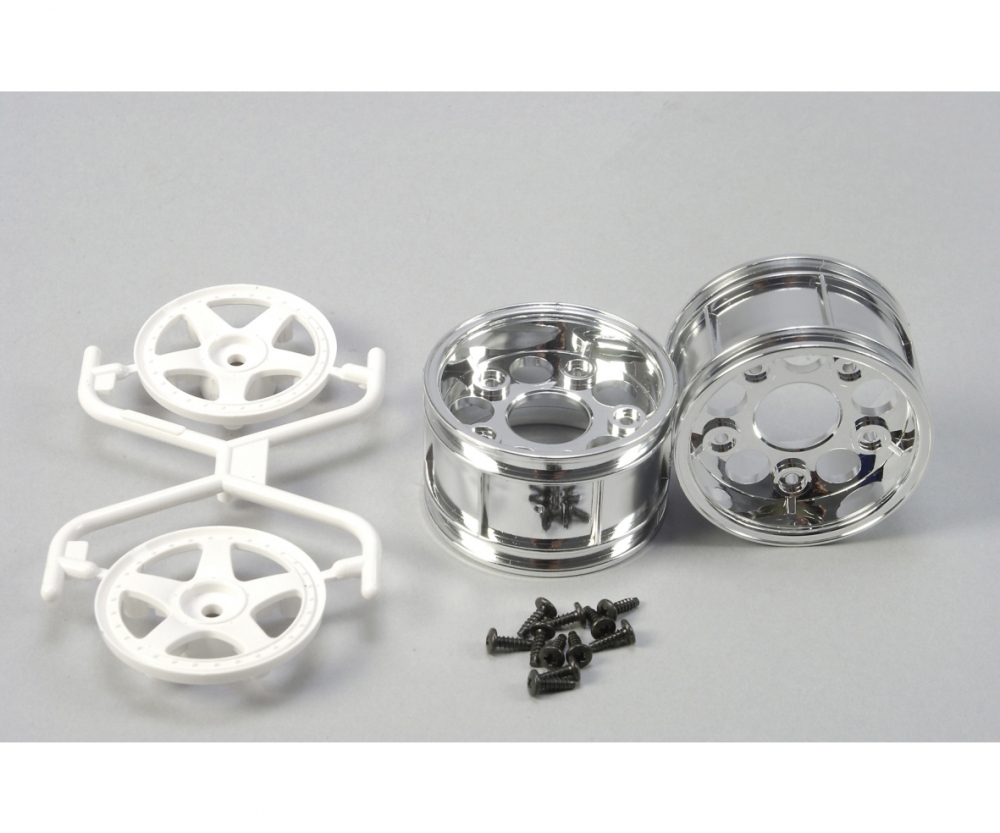 Tamiya 50673 1:10 Felgen (2) Chrom/weiß 2-teilig 30mm 300050673