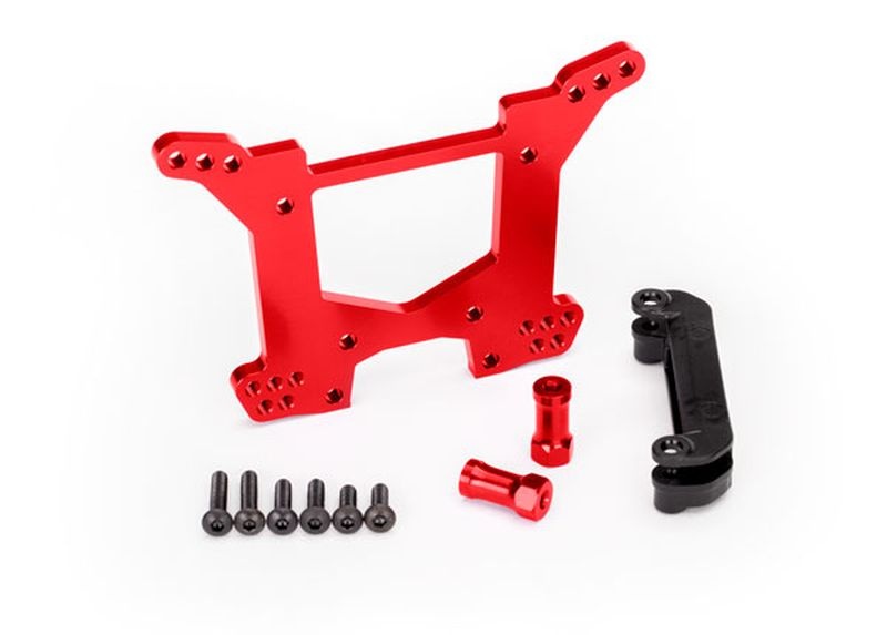 Traxxas Alu Dämpferbrücke  hi rot eloxiert 6738R