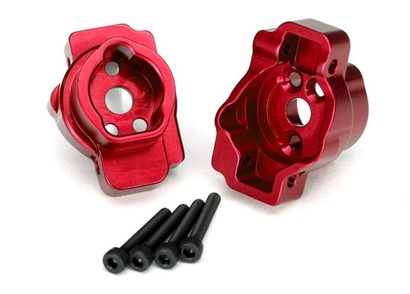 Traxxas 8256R Portal-Drive-Axle-Mount hinten Alu rot