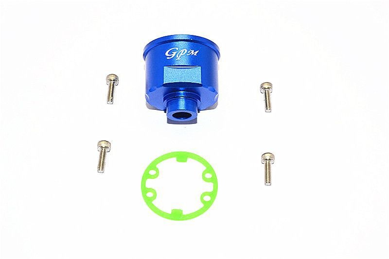 GPM Alu Differential Gehäuse v/h blau Traxxas 1/10 E-Revo alt, Rustler/Stampede/Slash/Hoss 4x4