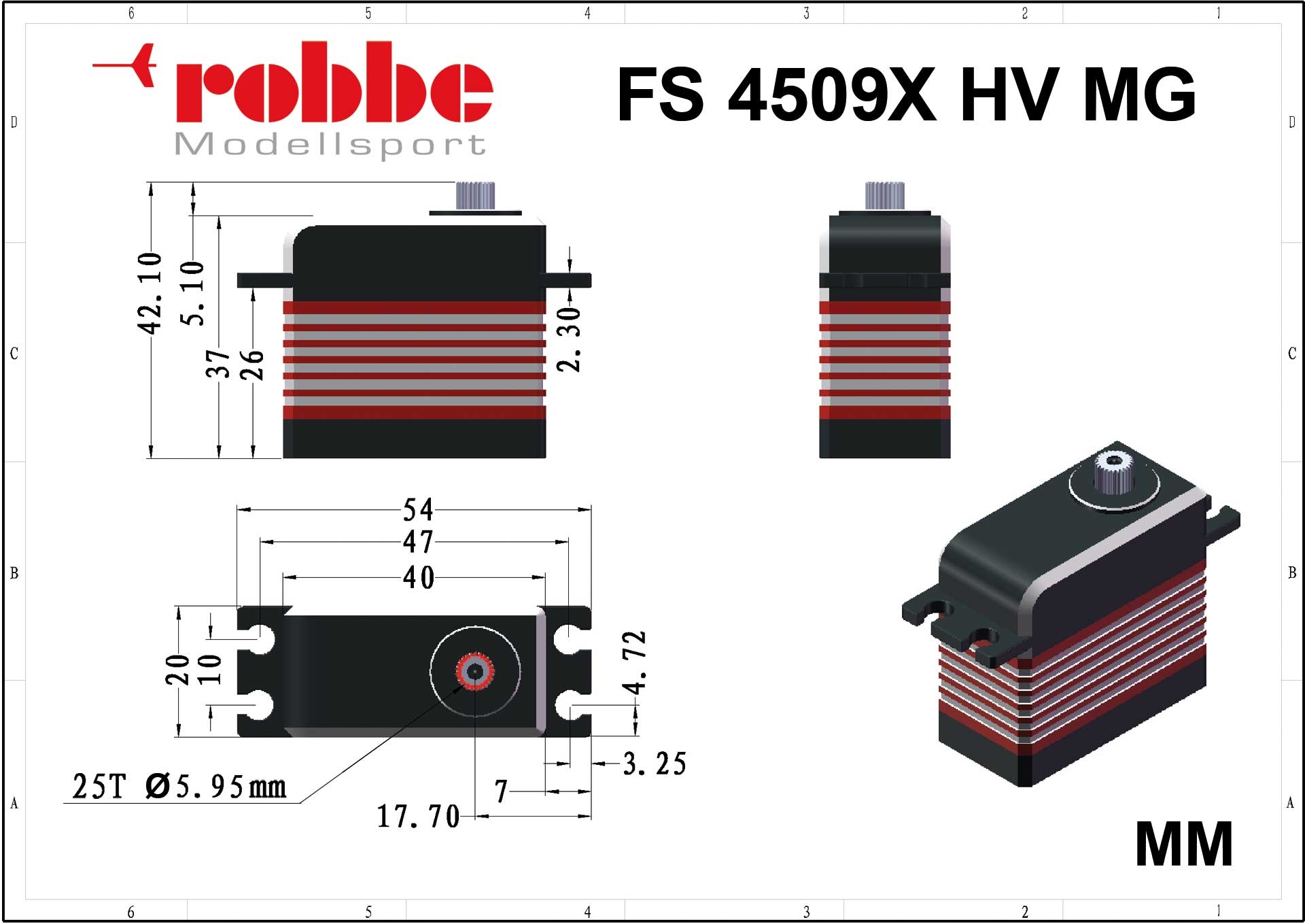 Robbe FS 4509X HV MG Digital Servo Brushless Motor 9138