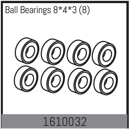 Absima Ball Bearings 8*4*3 (8 Pcs.) 1610032