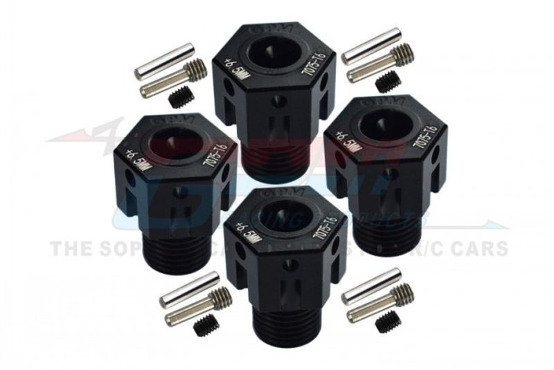 GPM Aluminium 7075-T6 HEX Adapter (+6.5MM) (4) TRX Sledge, MAXX & E-Revo SLE010+6.5MMBK